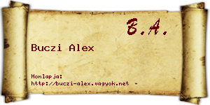 Buczi Alex névjegykártya